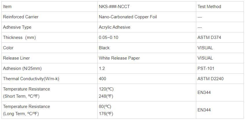 Nano-carbonated Copper Foil Thermally Conductive Adhesive Tape